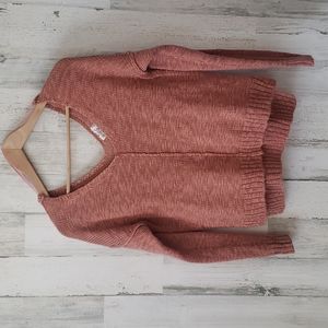 Hippie Rose copper deep v long sleeve sweater Size Medium